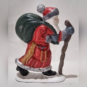 Vintage Cast Iron Doorstop - Hand Painted Old World Santa